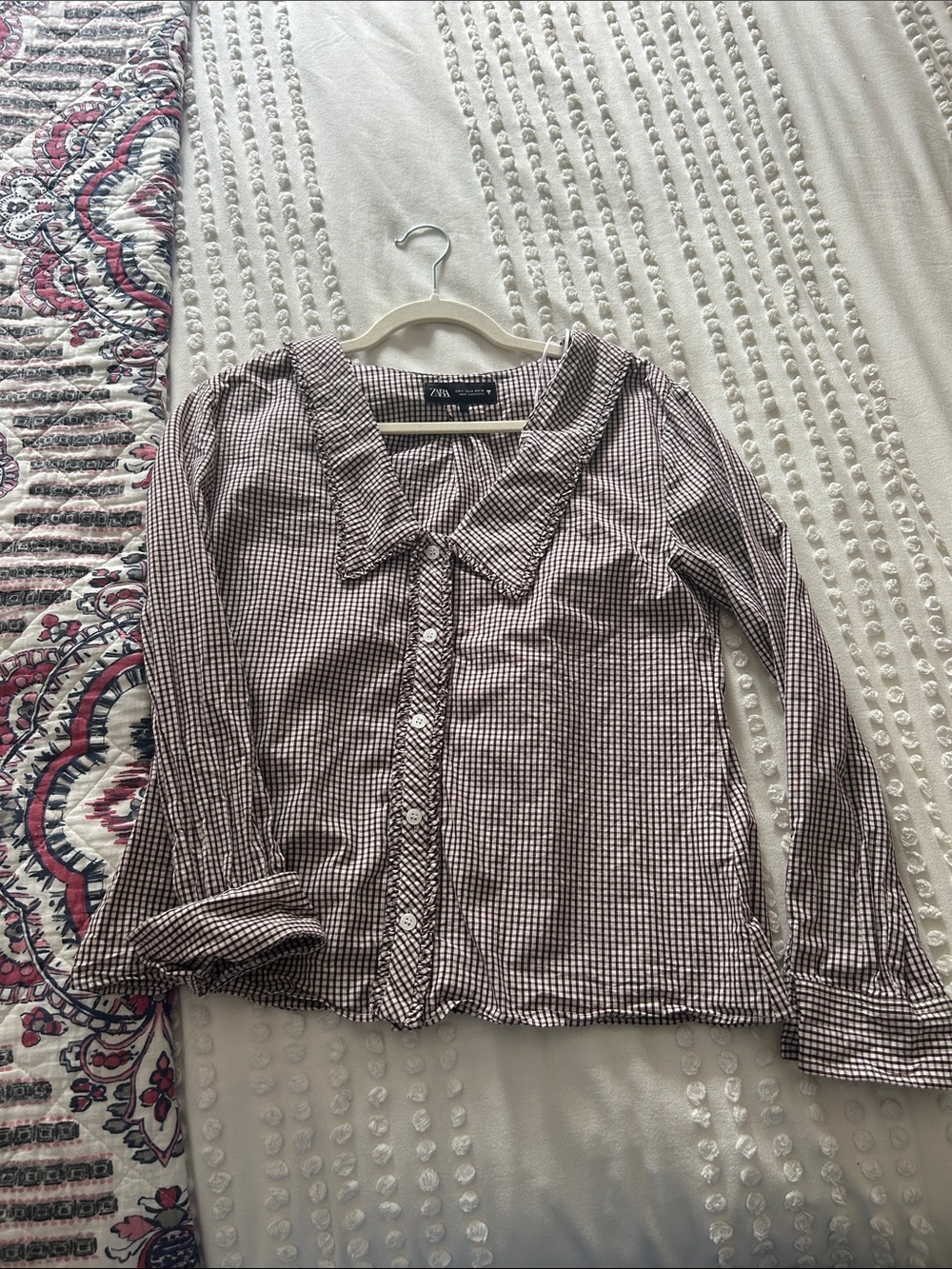 Zara Brown Gingham Button Down